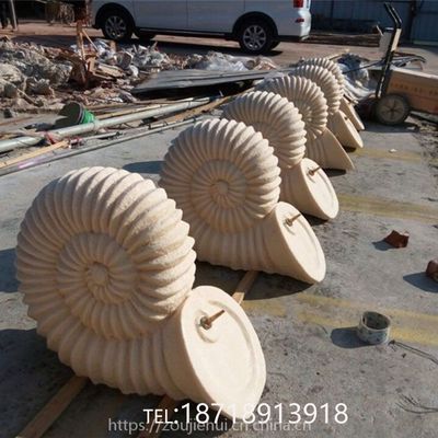 園林水景裝飾噴泉噴水景觀 藝宇仿砂巖圓雕海螺水池吐水噴泉景觀擺件廠家直銷