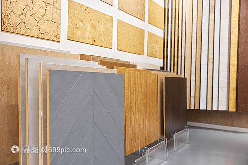 建材市場店里的木板樣品