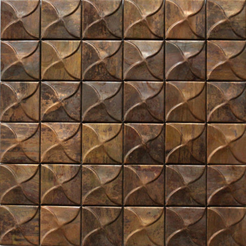 古銅馬賽克4_九孔金屬鋁芯裝飾板-3158招商加盟網