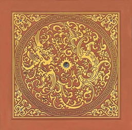 寺廟禪堂古建筑佛堂彩繪天花板藻井地宮裝修材料貼金龍鳳