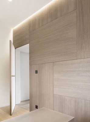 臨沂木飾面背景墻免漆板工廠木飾面碳晶板